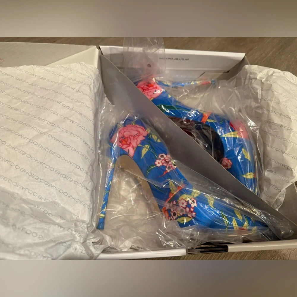 Aldo Blue and Pink Heels Vibrant Design - Picture 5 of 5